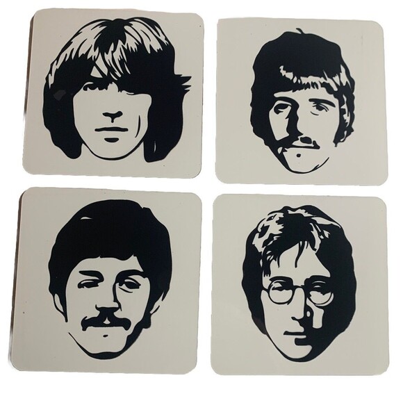 The Beatles John Paul George Ringo 4x Drink Coasters Handmade New - Picture 2 of 3